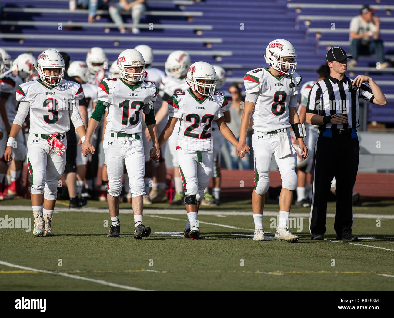Football action with Eureka vs. Shasta High School in Redding ...