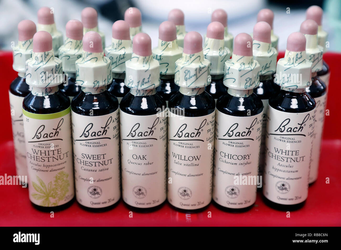 Pharmacy. Bach original flower essences. France Stock Photo Alamy