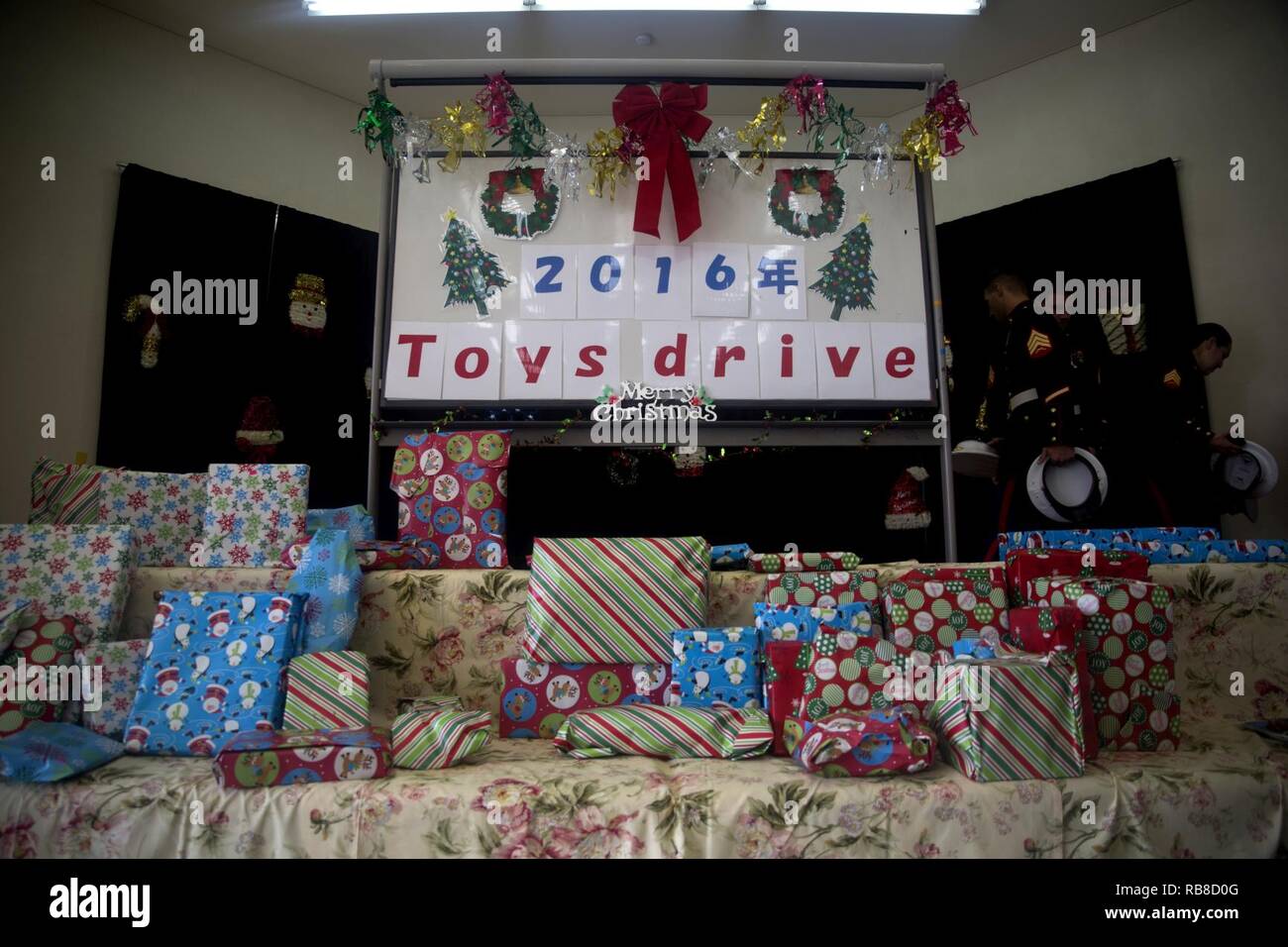 Marines With 3rd Intelligence Battalion Sort Through The Gifts They Re About To Give To Local Okinawan Children During The 2nd Annual Toy Drive Dec 10 16 At The Kin Town Social Welfare