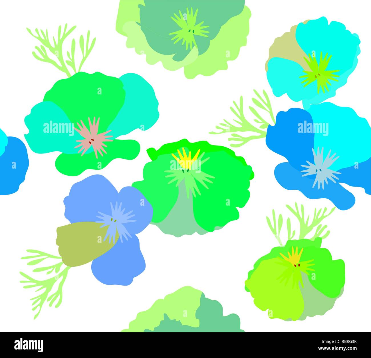 vector illustration of seamless abstract floral background. Stock Vector