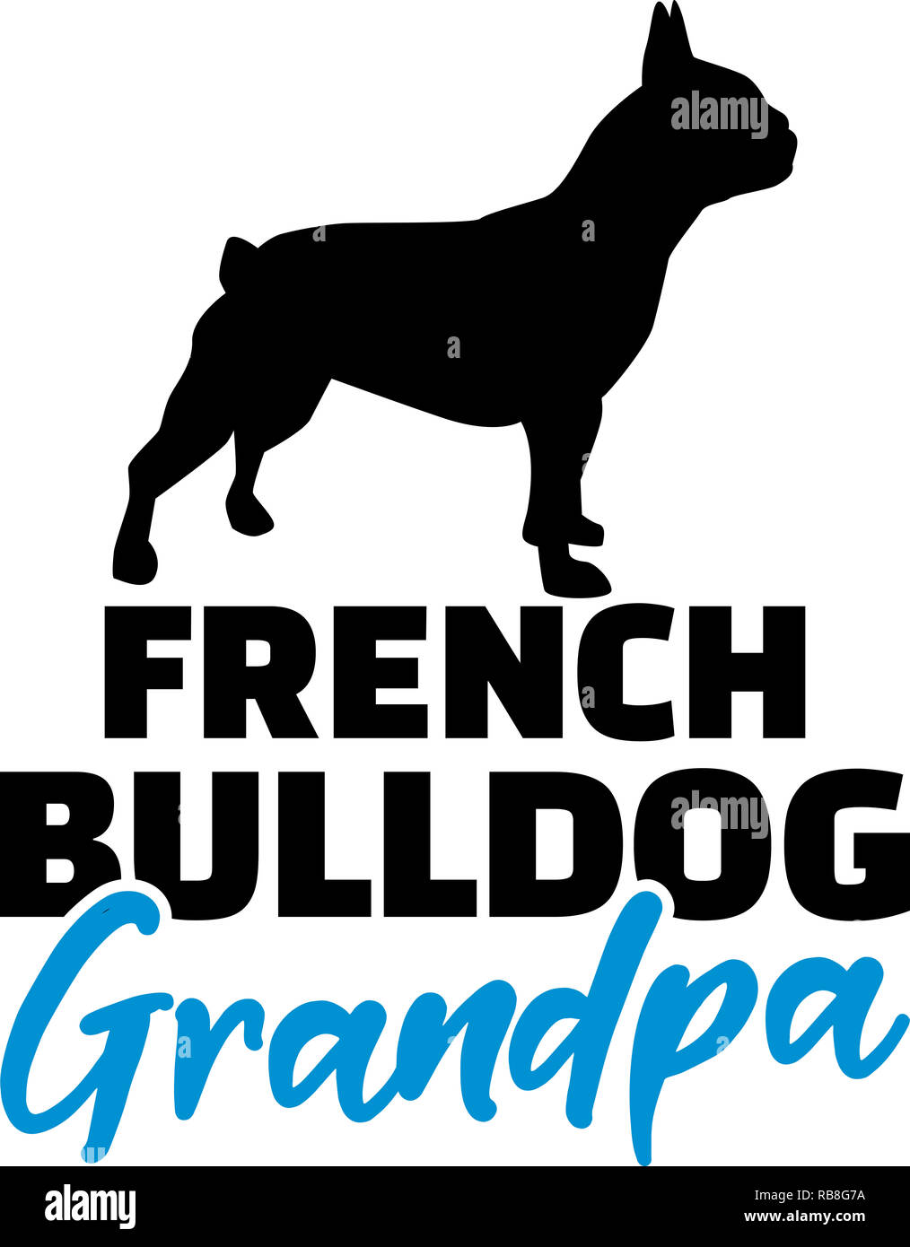 French Bulldog Grandpa silhouette black Stock Photo - Alamy