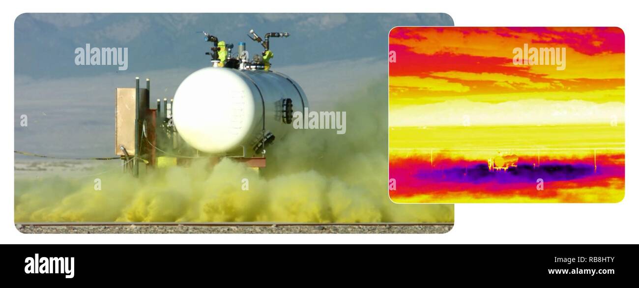 Chlorine is expelled from a tank during the 2016 Jack Rabbit II field