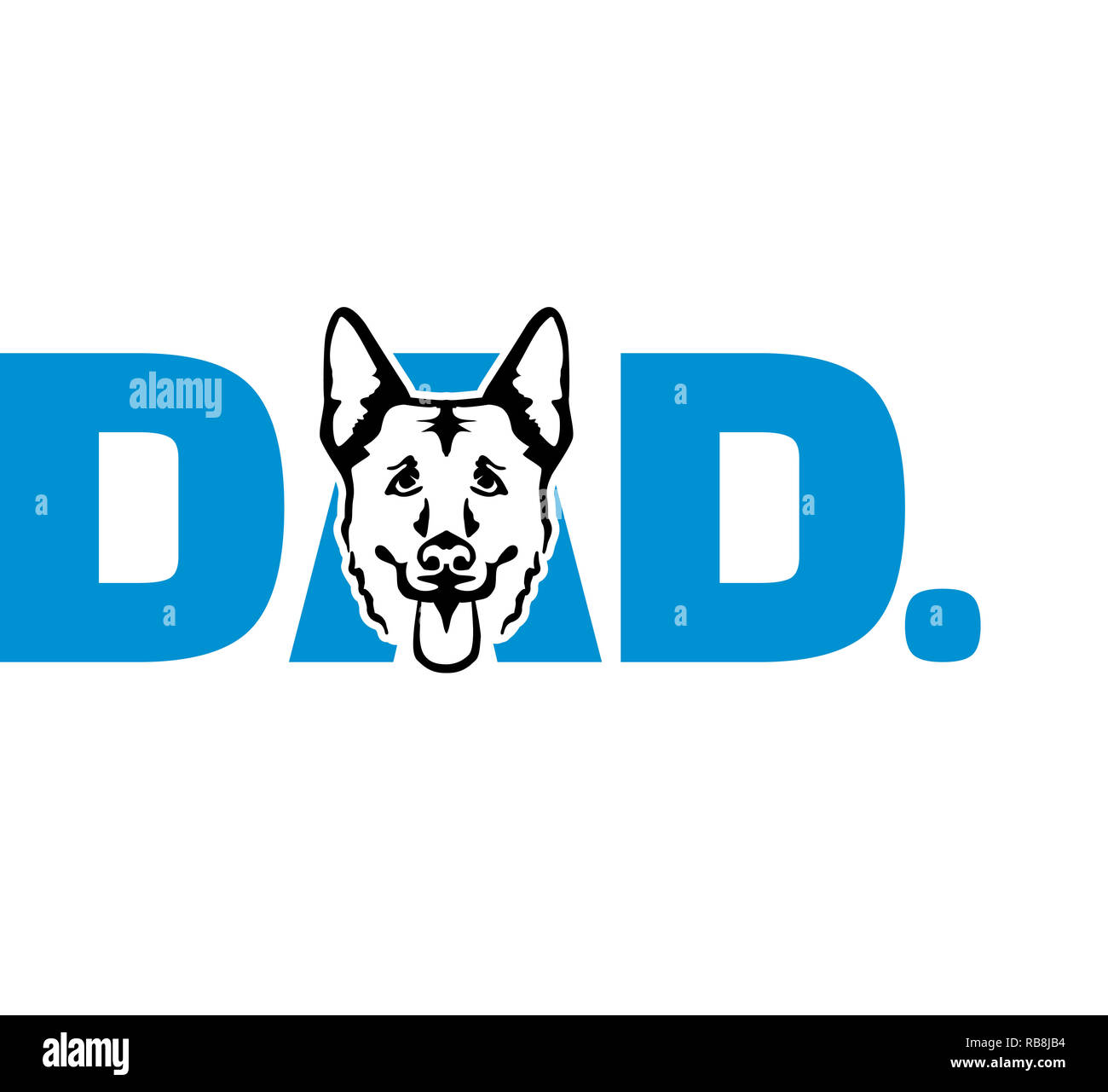 German Shepherd best dad ever slogan Stock Photo