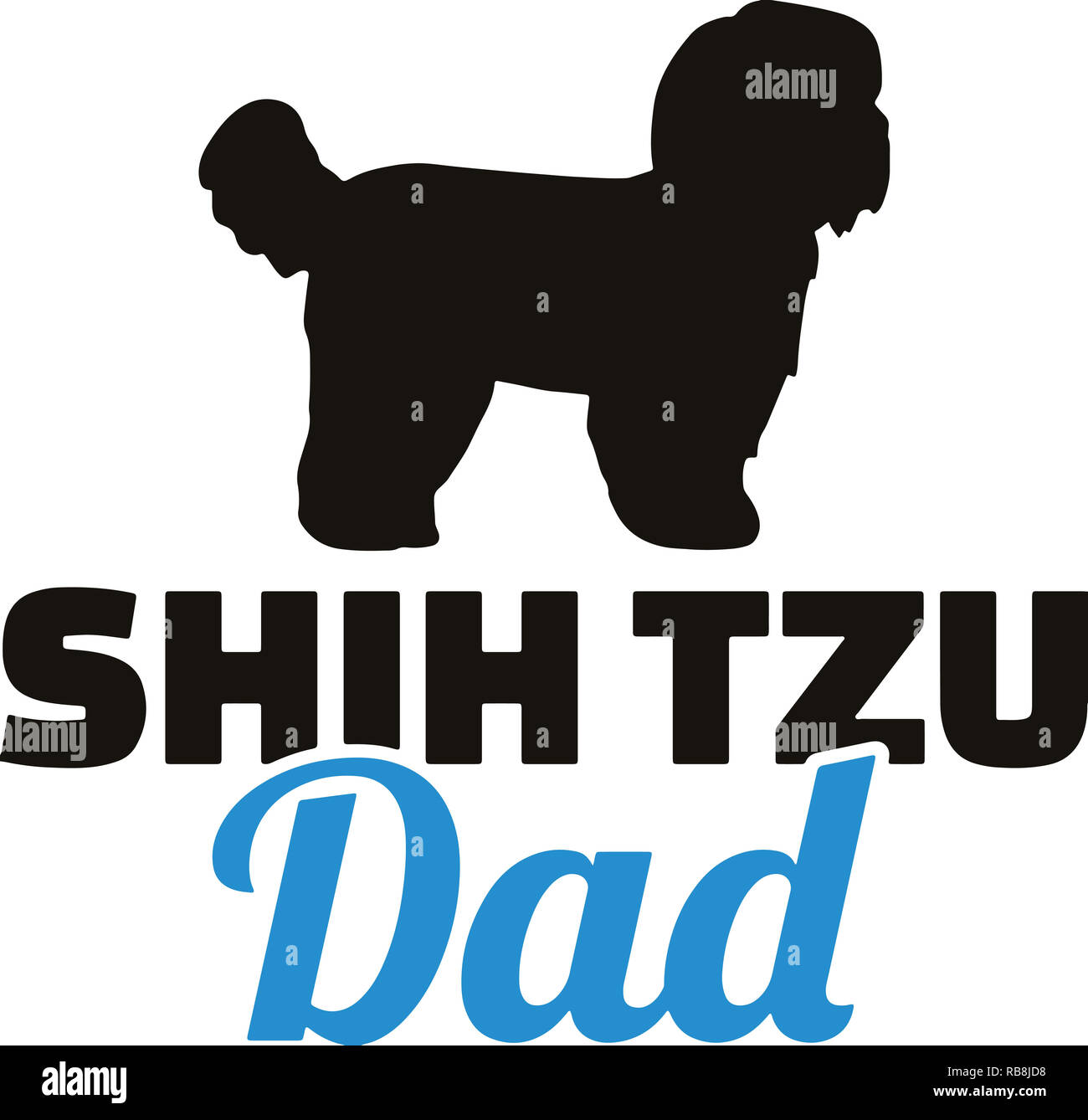 Shih Tzu best dad ever slogan Stock Photo