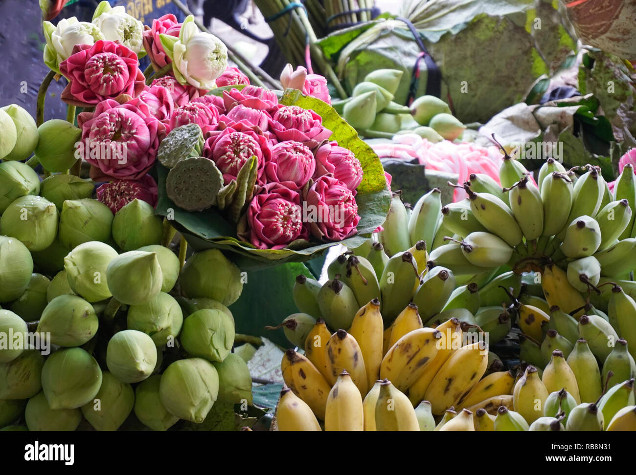 Central market or Psar Thmei market in the city of Phnom Penh of Cambodia. Stock Photo