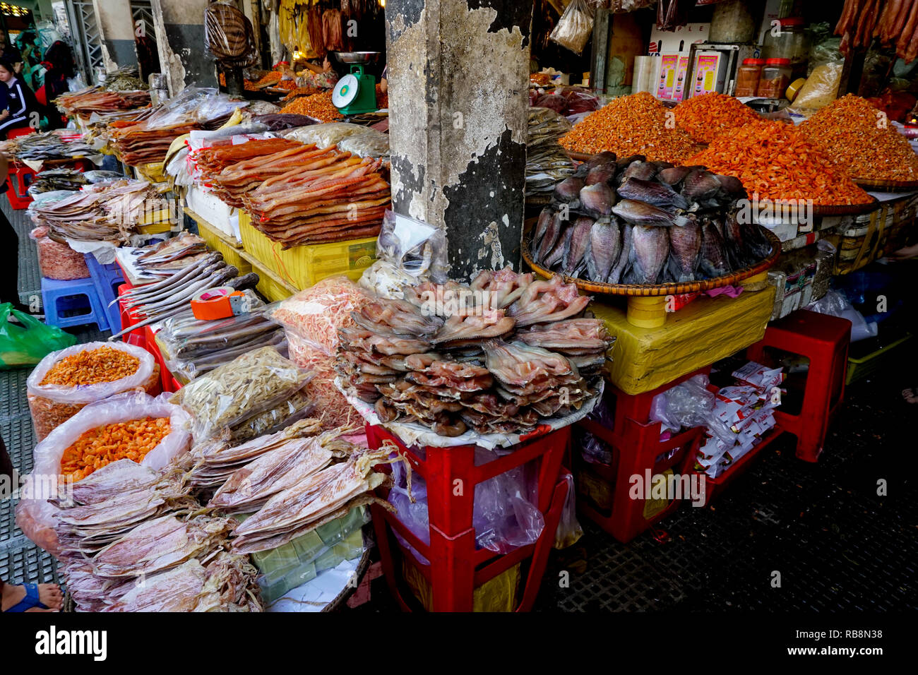 Central market or Psar Thmei market in the city of Phnom Penh of Cambodia. Stock Photo