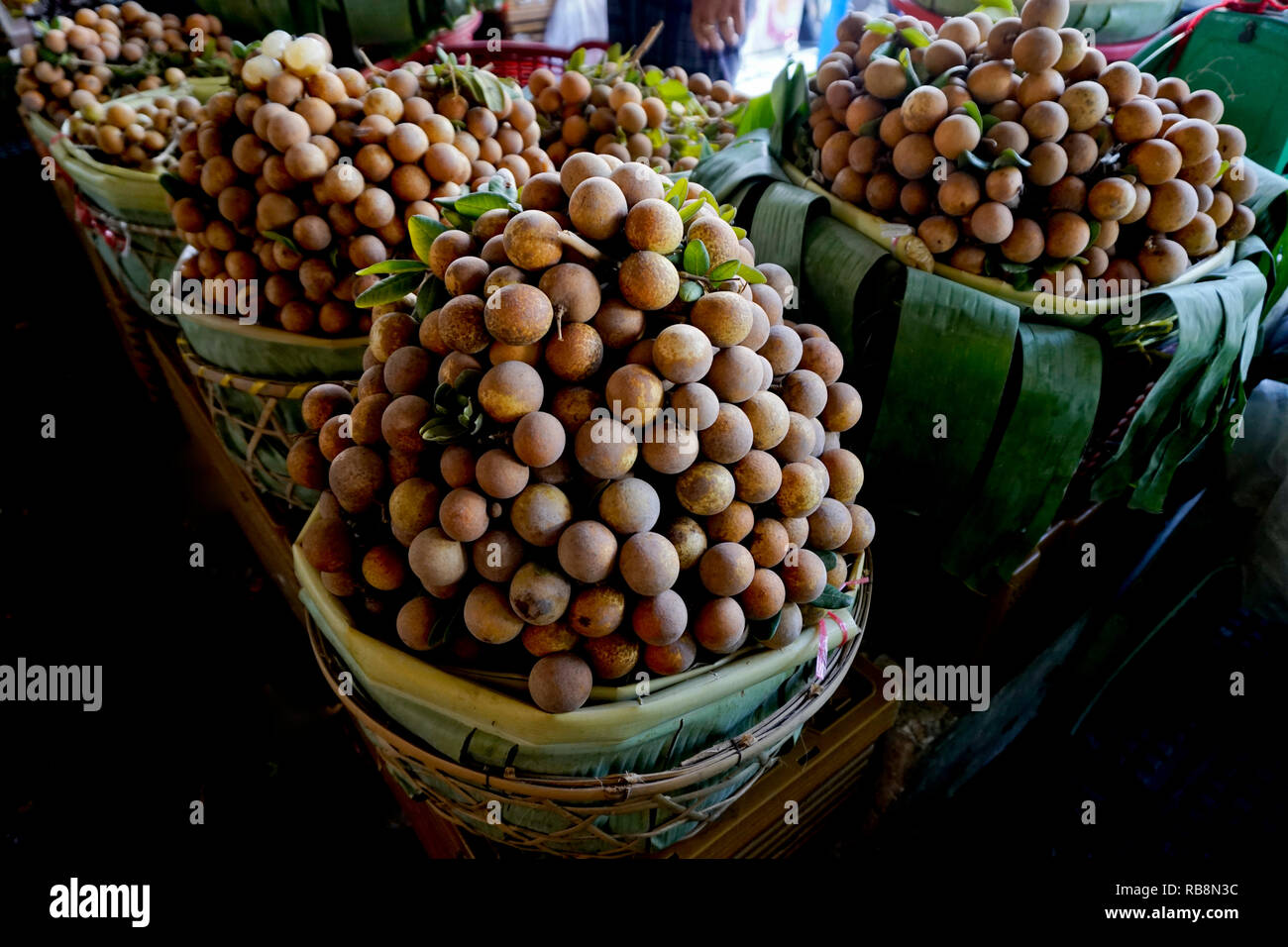 Central market or Psar Thmei market in the city of Phnom Penh of Cambodia. lychee fruit Stock Photo