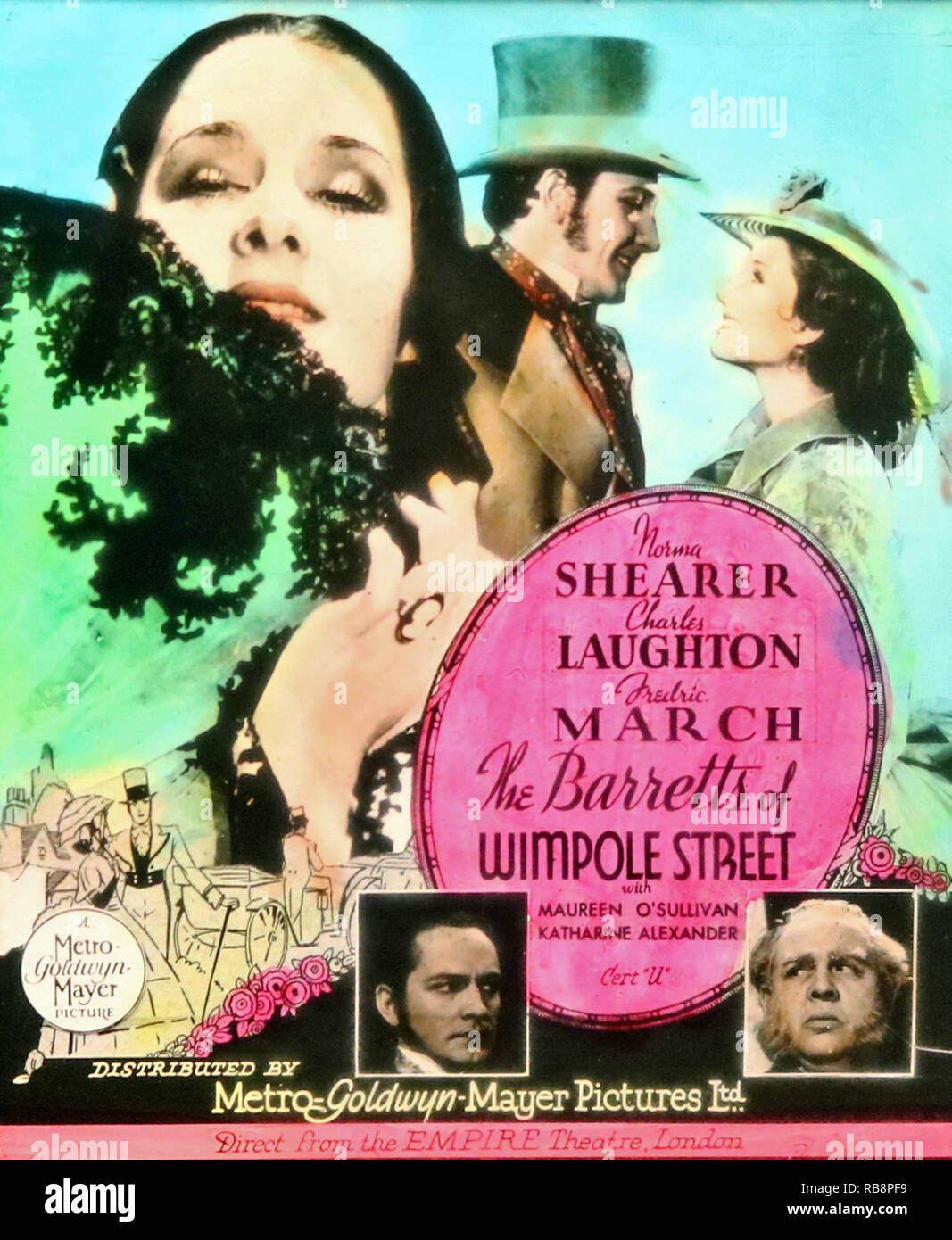 Charles Laughton 'The Barretts of Wimpole Street' movie advertisement Stock Photo