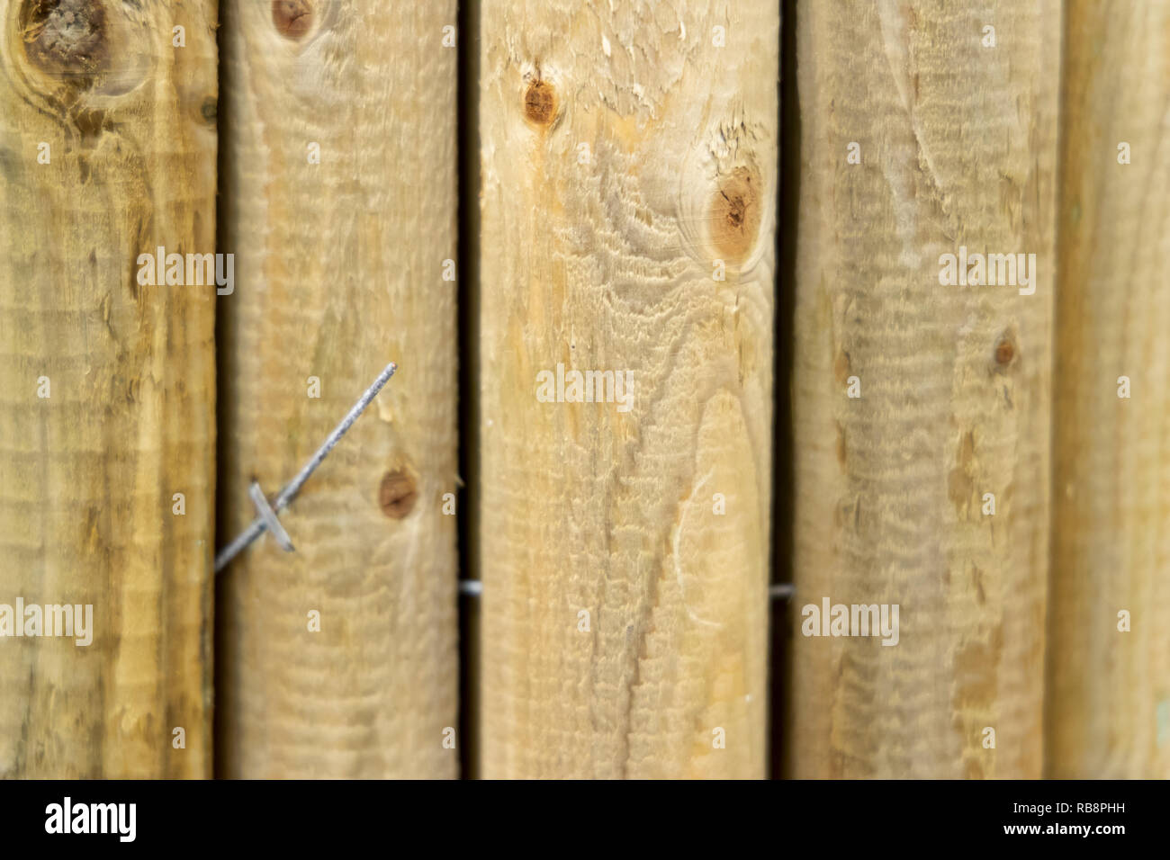 building material - post pole wood Stock Photo
