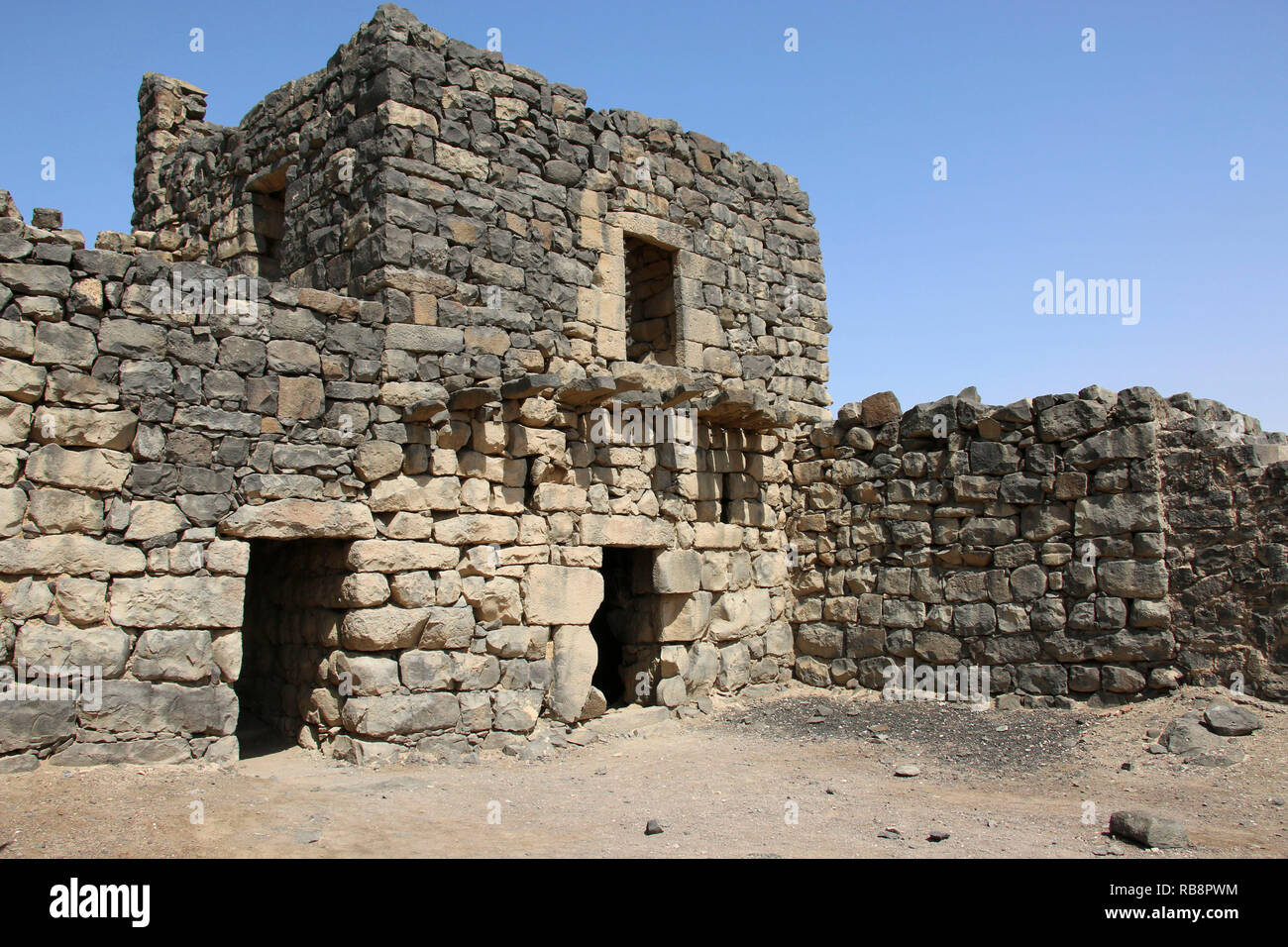Qasr al-Azraq is one of the Desert castles in the east of Jordan Stock Photo