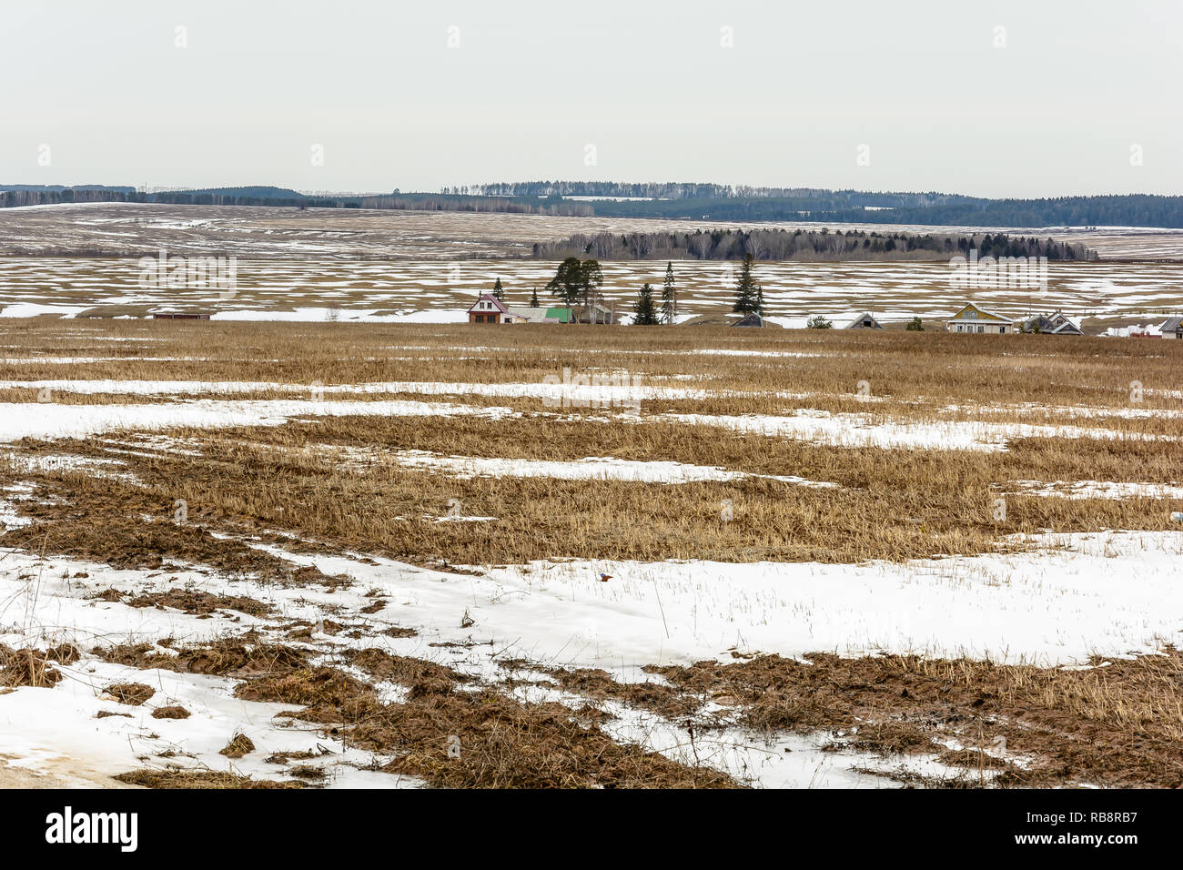 The melting of the snow on the fields in early spring Stock Photo - Alamy