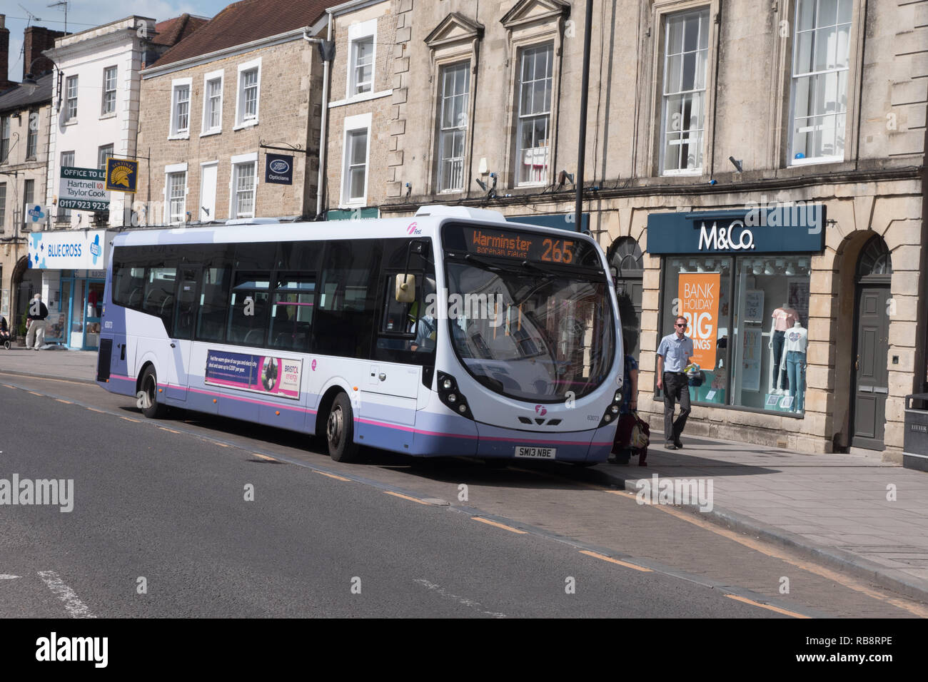 First Wright Streetligte bus in Warminster Stock Photo Alamy