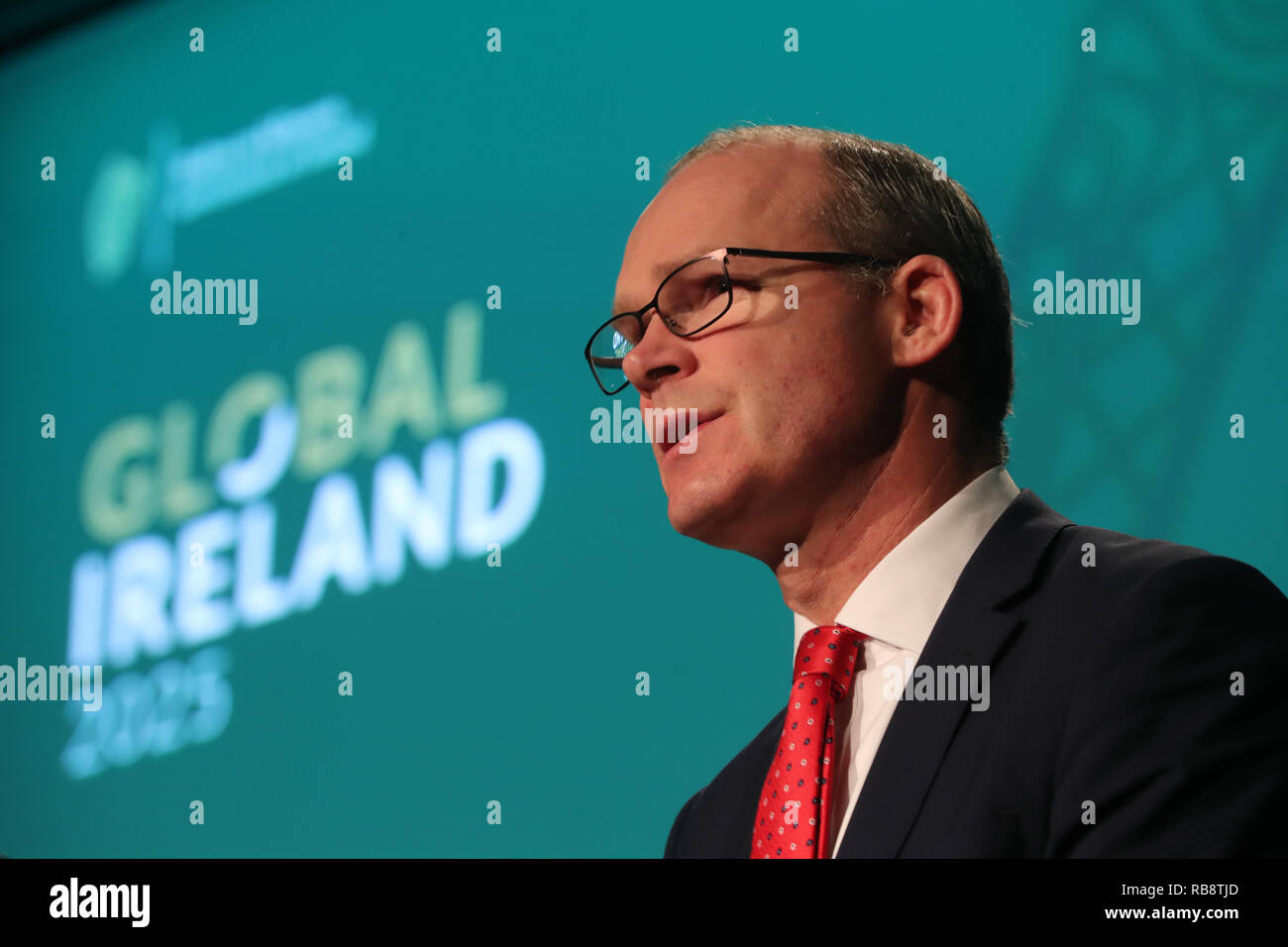 Tanaiste Simon Coveney Delivers A Speech At The Global Ireland 2025 Making It Happen Conference At The Dublin Castle Conference Centre Stock Photo Alamy