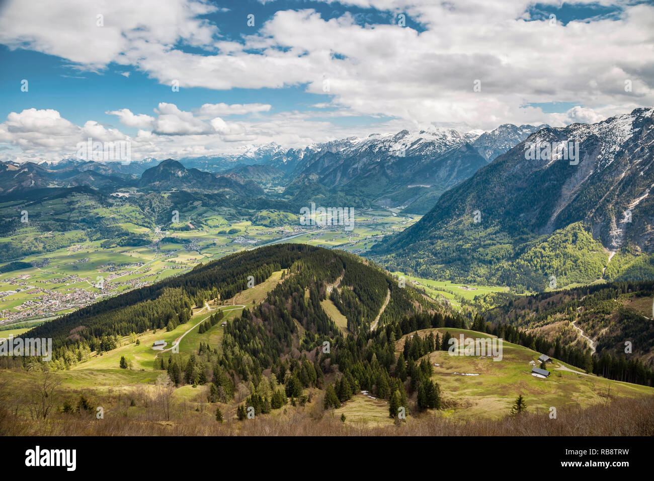 View over the mountains from Rossfldstrasse over Salzburgerland Stock Photo