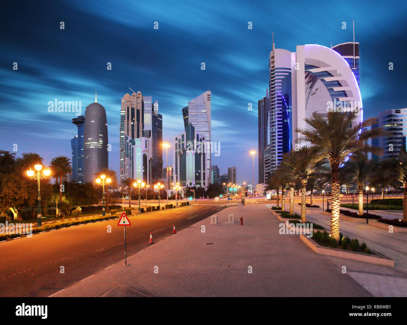DOHA, QATAR MARCH 9, 2018 Doha West Bay view from Sheraton Park