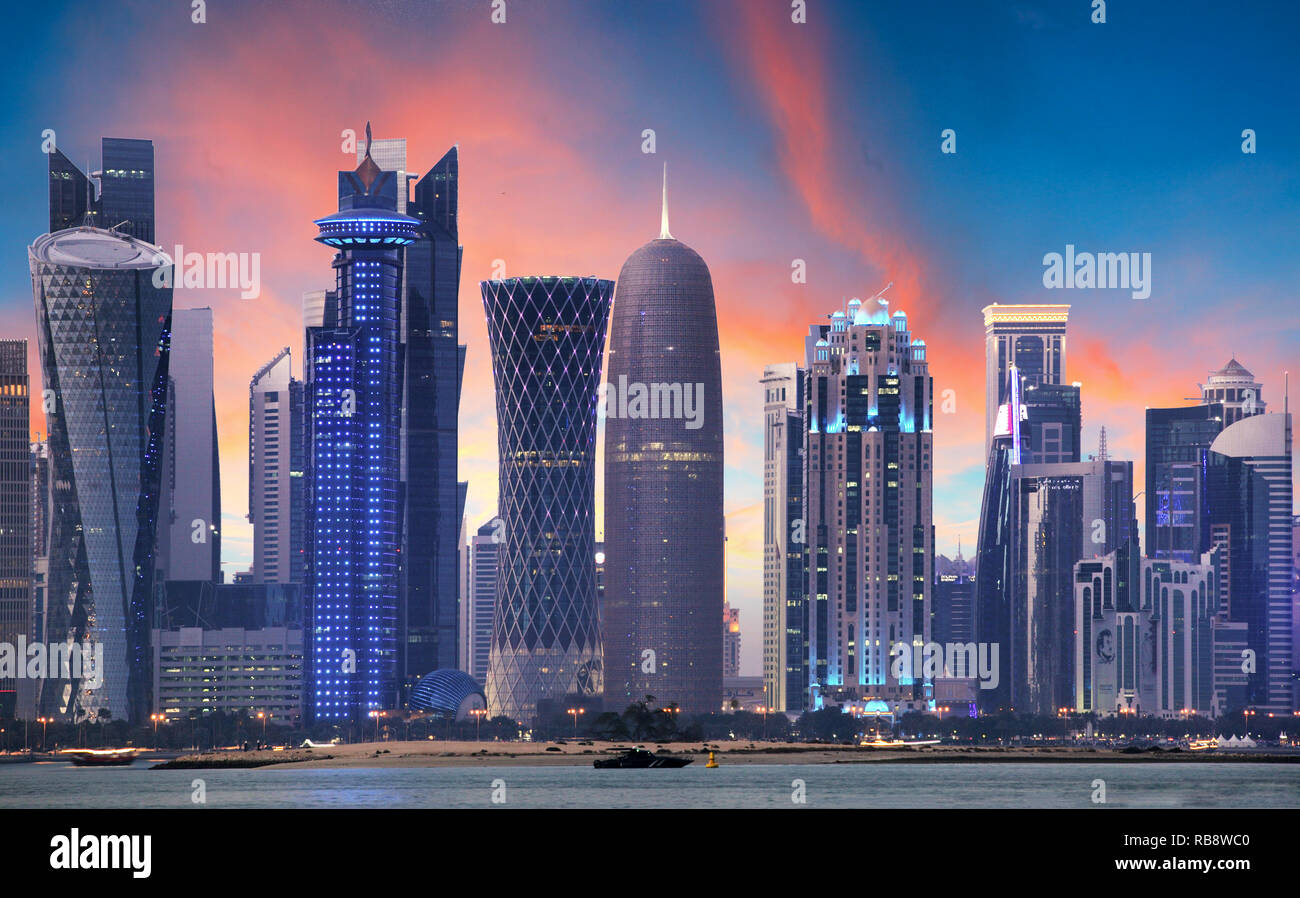 Doha skyline, Qatar Stock Photo