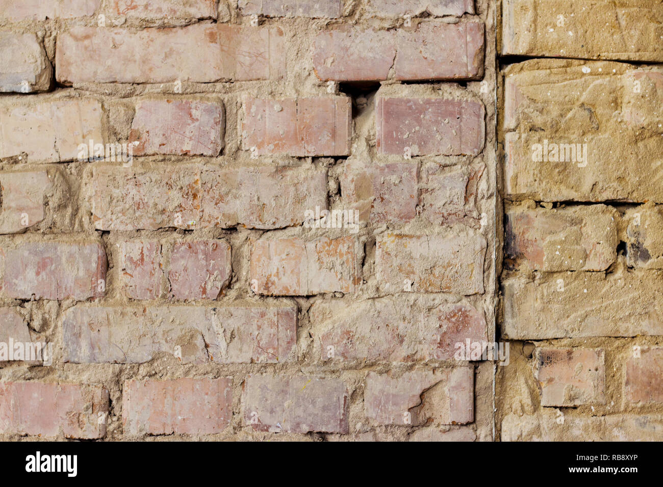 old brick wall repair decor Stock Photo Alamy