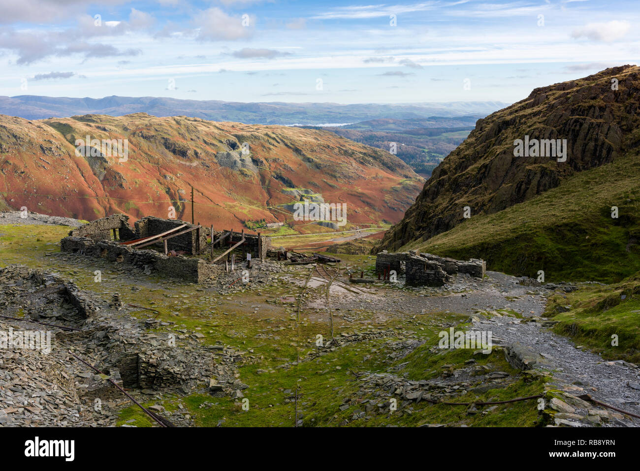Saddlestone Quarry on the flank of The Old Man of Coniston with the