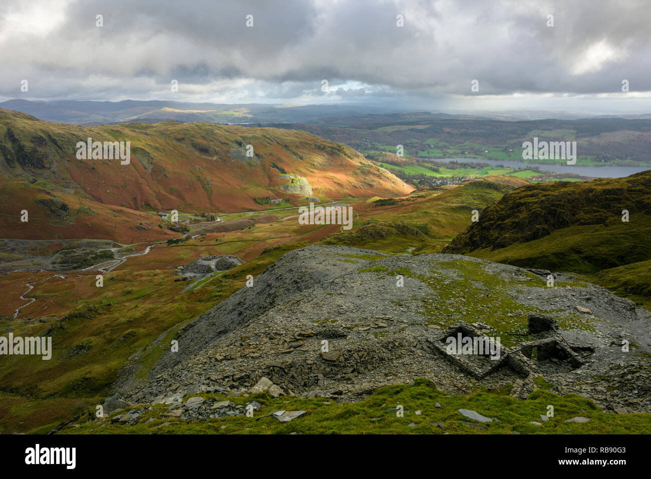 Saddlestone Quarry on the flank of The Old Man of Coniston with the