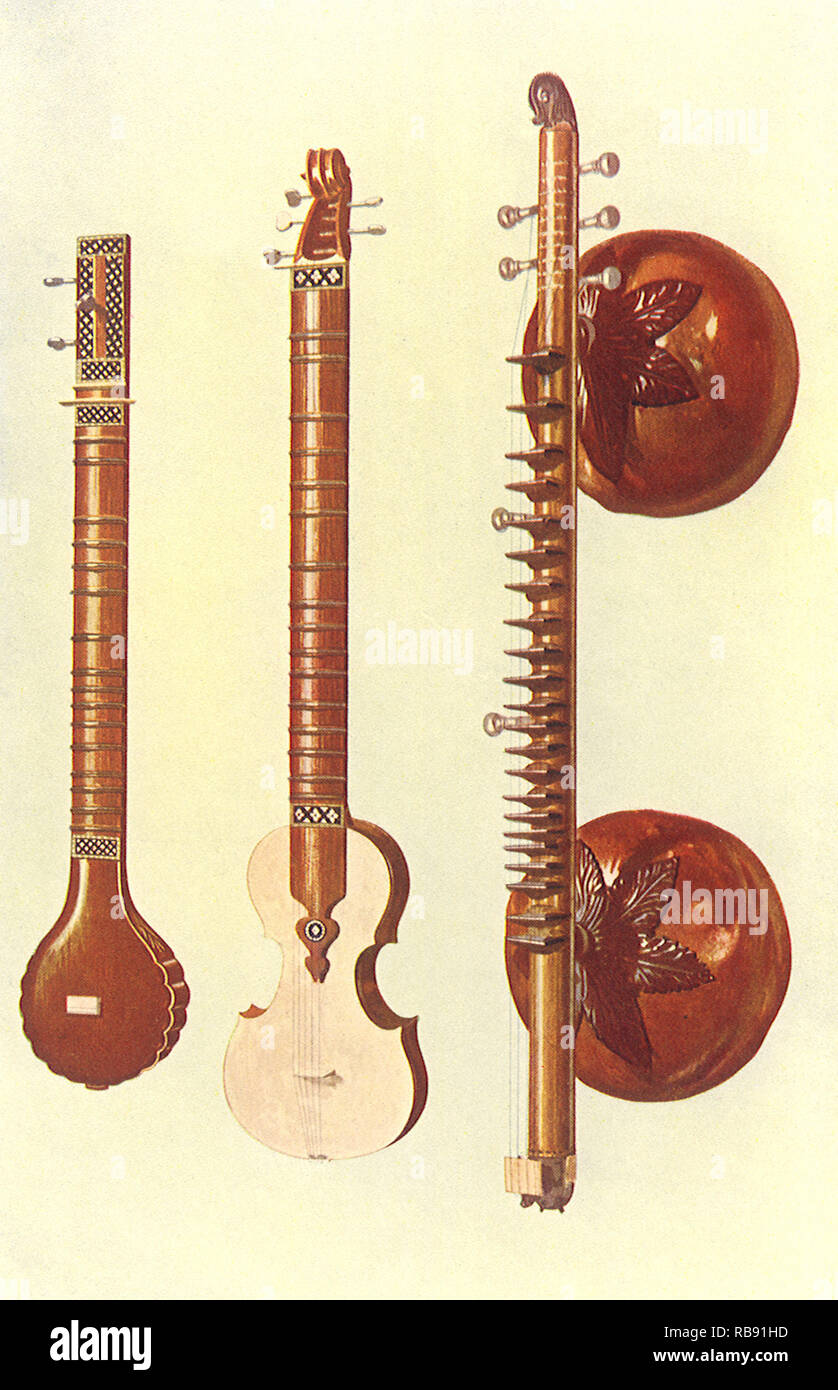 Sitar and Vína Stock Photo - Alamy