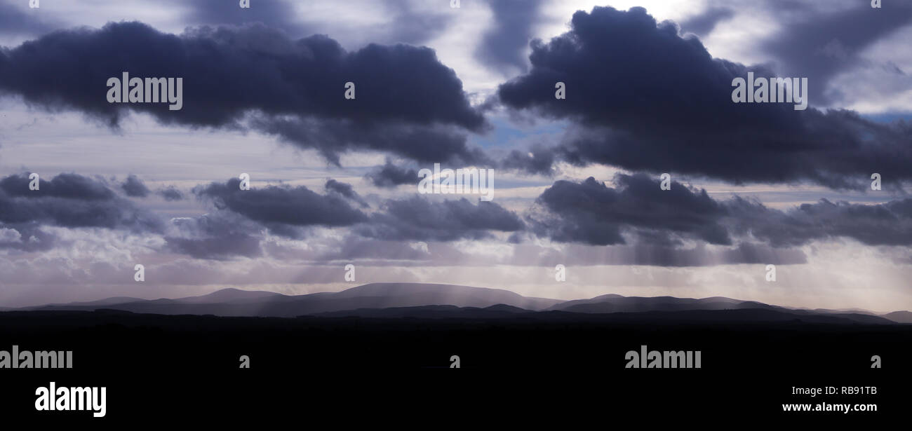 The Cheviot Hills viewed from Foulden on the Scottish Border Stock ...