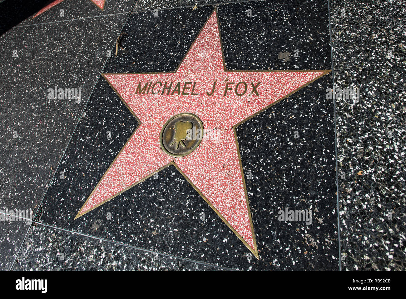 Hollywood Walk of Fame. Hollywood Boulevard. Stock Photo