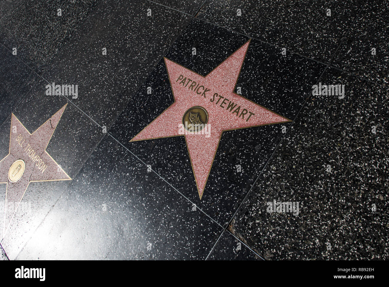 Hollywood Walk of Fame. Hollywood Boulevard. Stock Photo