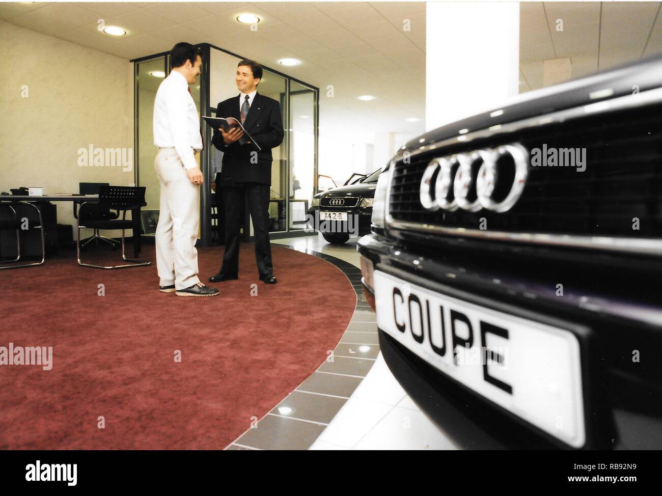 Audi dealership in Southampton, Hampshire, England in the 1990s Stock