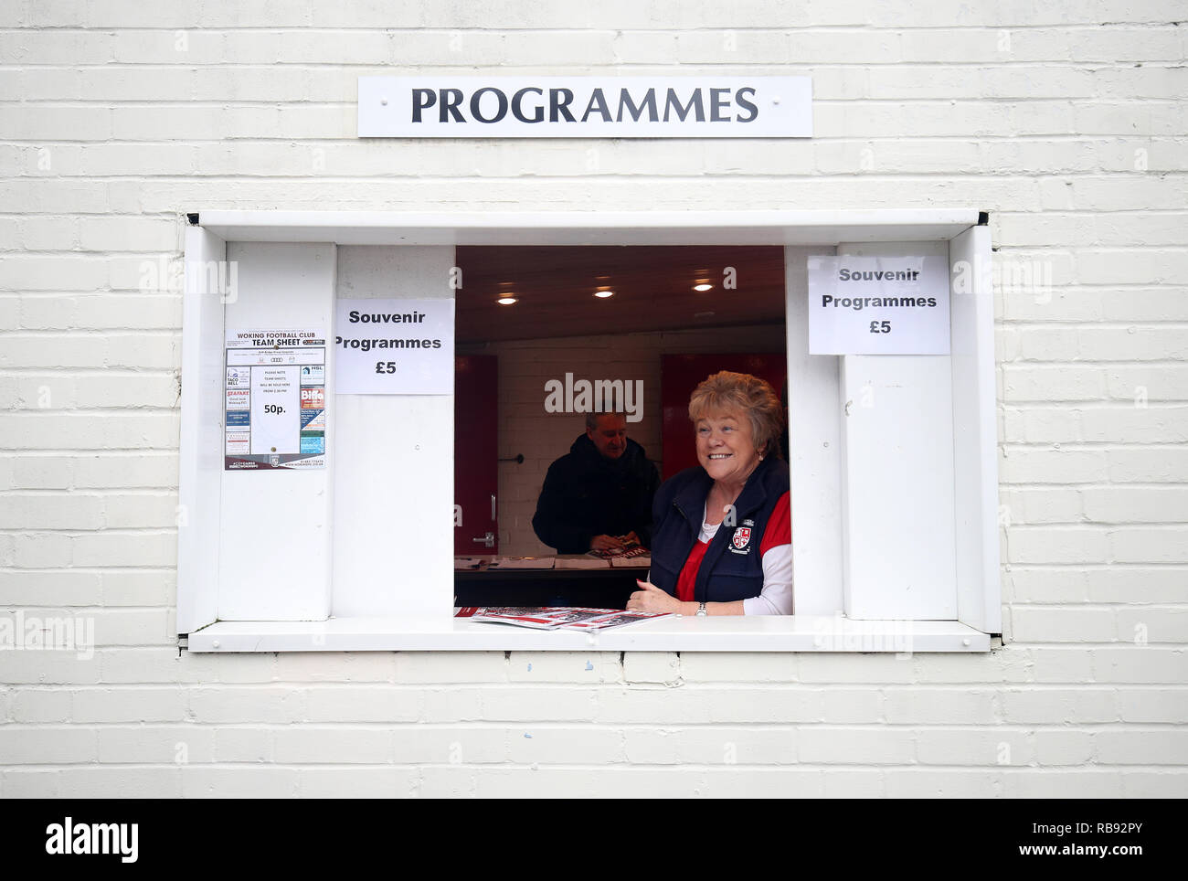 Programme Seller A view of a programme seller at the ground Stock Photo - Alamy