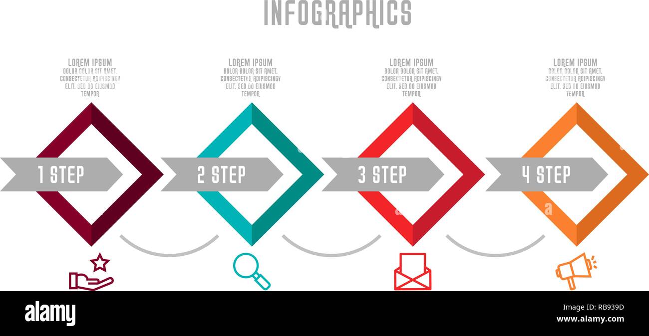 Modern 3D vector illustration. Infographic template with four elements ...