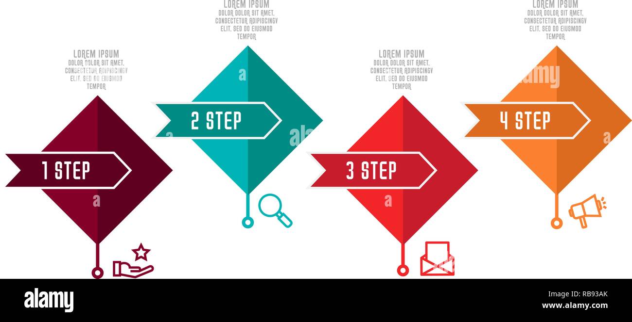 Modern 3D vector illustration. Infographic template with four elements ...
