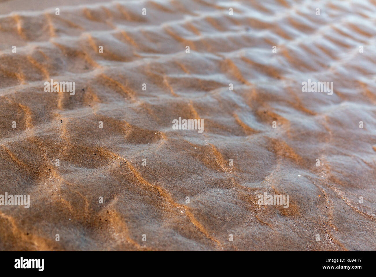 micro structures formed in the sand by the sea Stock Photo