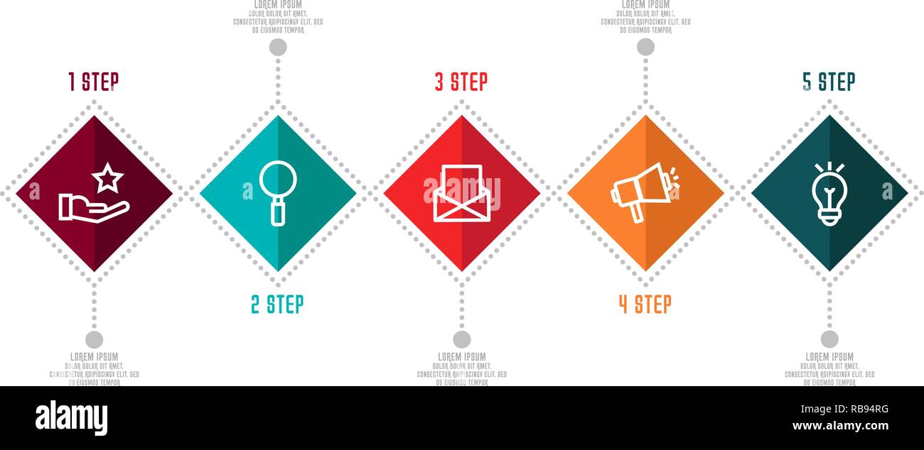 Modern 3D vector illustration. Infographic template with five elements ...