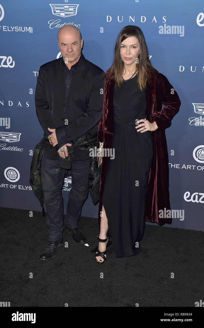 Los Angeles, California. 5th Jan, 2019. Russell Young and his wife Finola Hughes attending The Art of Elysium's 12th Annual Celebration - Heaven on January 5, 2019 in Los Angeles, California. | usage worldwide Credit: dpa/Alamy Live News Stock Photo