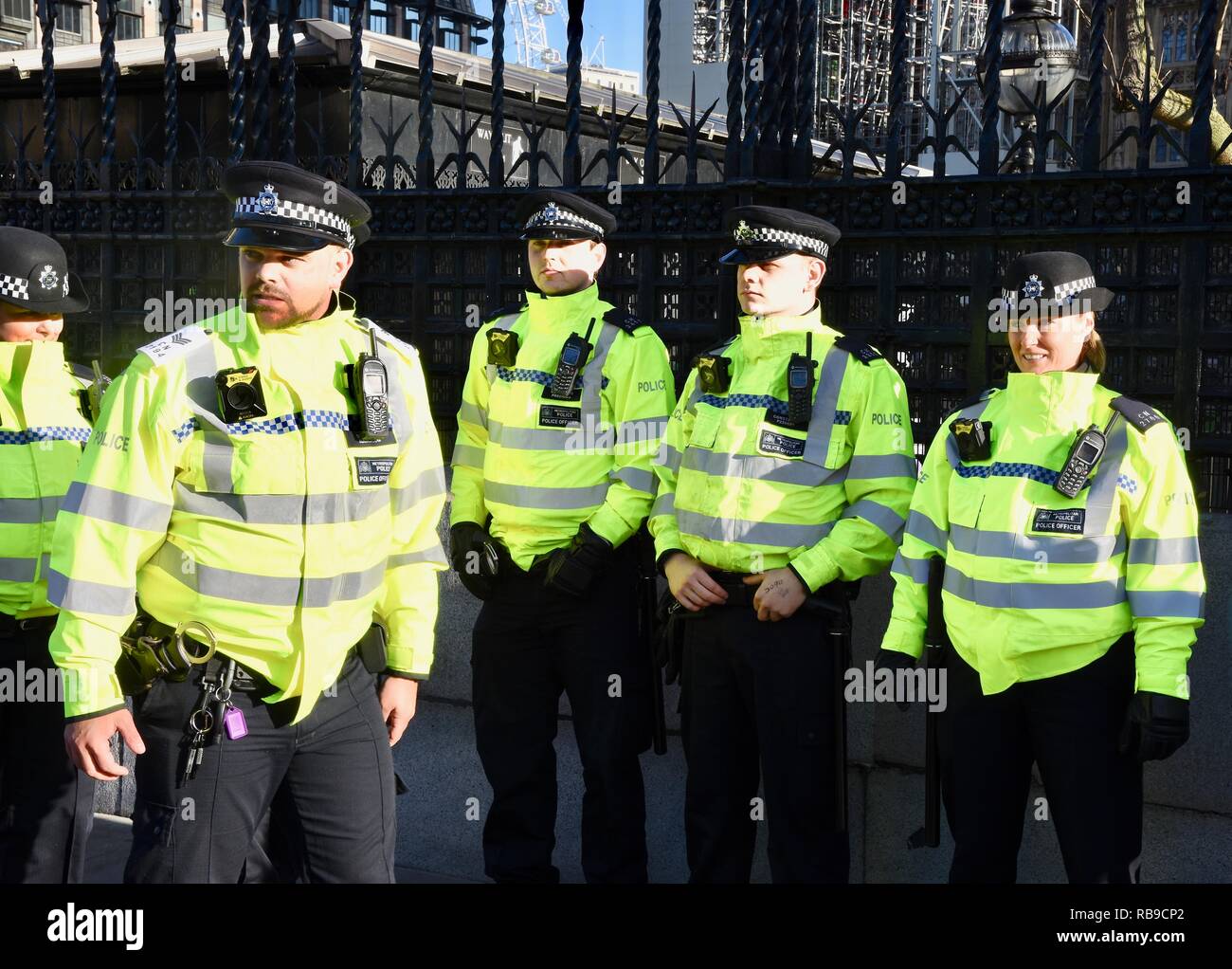 London, UK. 8th Jan, 2019. Police numbers were increased today following complaints that the police should have done more to protect Anna Souby MP from Pro Brexit abusers.Houses of Parliament, Westminster, London.UK Credit: michael melia/Alamy Live News Stock Photo