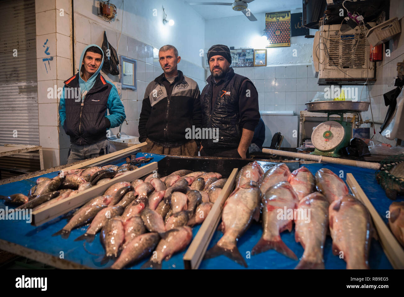 Zakho, Duhok Governorate, Iraq. 31st Dec, 2018. Fishes being sold in the local market in the town of Zakho in Kurdistan Iraq. Credit: Geovien So/SOPA Images/ZUMA Wire/Alamy Live News Stock Photo