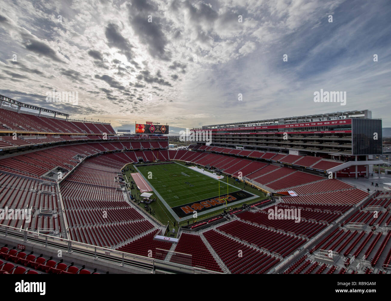 January 07, 2019: A general view of stadium prior to College Football Playoff National Championship game action between the Clemson Tigers and Alabama Crimson Tide at Levi's Stadium in Santa Clara, California. John Mersits/CSM Stock Photo