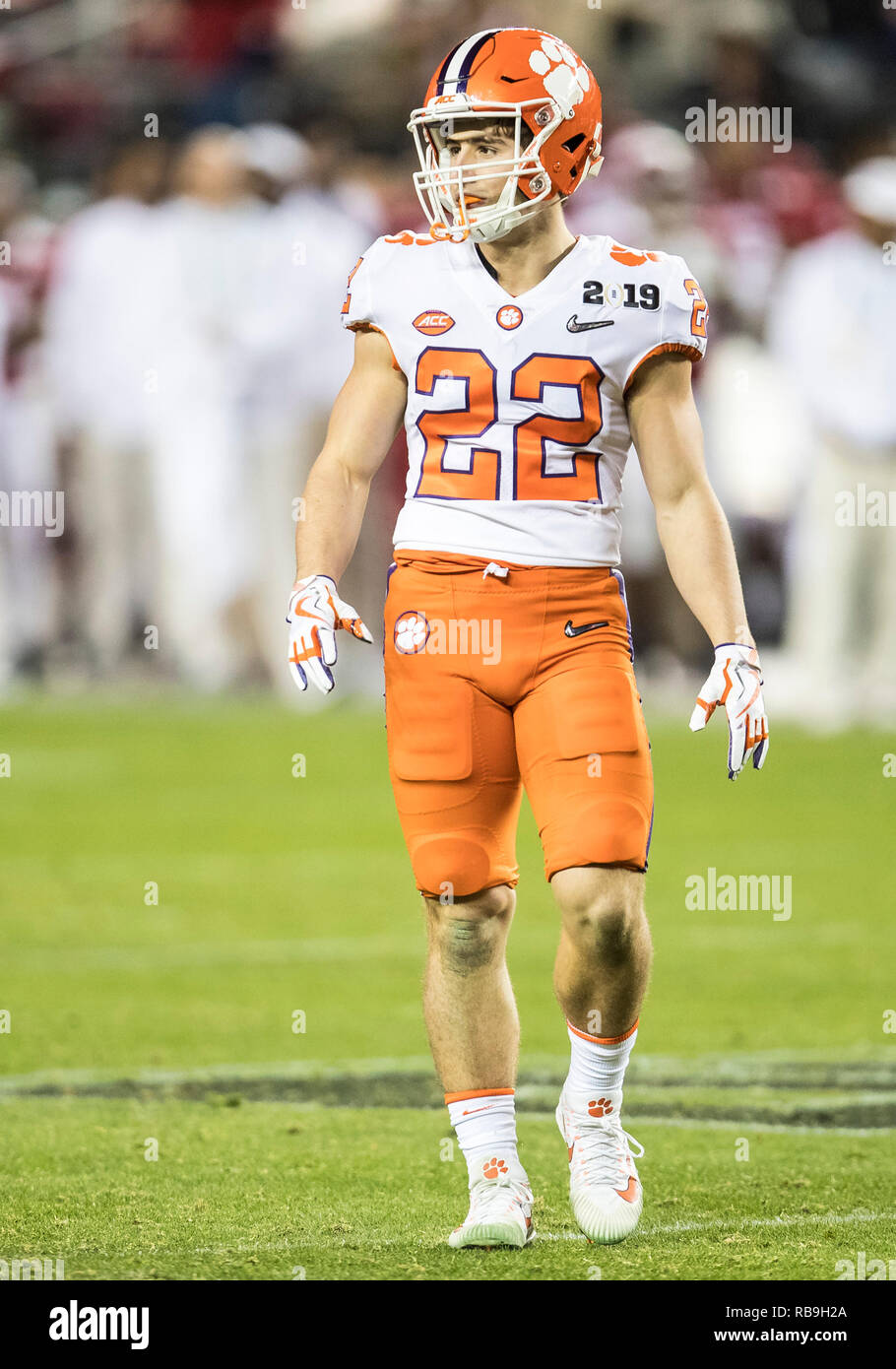 Santa Clara, California, USA. 07th Jan, 2019. Clemson wide receiver Will  Swinney (22) during College Football Playoff National Championship game  action between the Clemson Tigers and Alabama Crimson Tide at Levi's Stadium