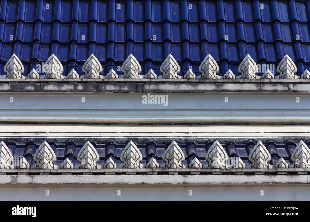 Decorative roof tiles in Wat Kaew Korawaram Temple in Krabi, Thailand