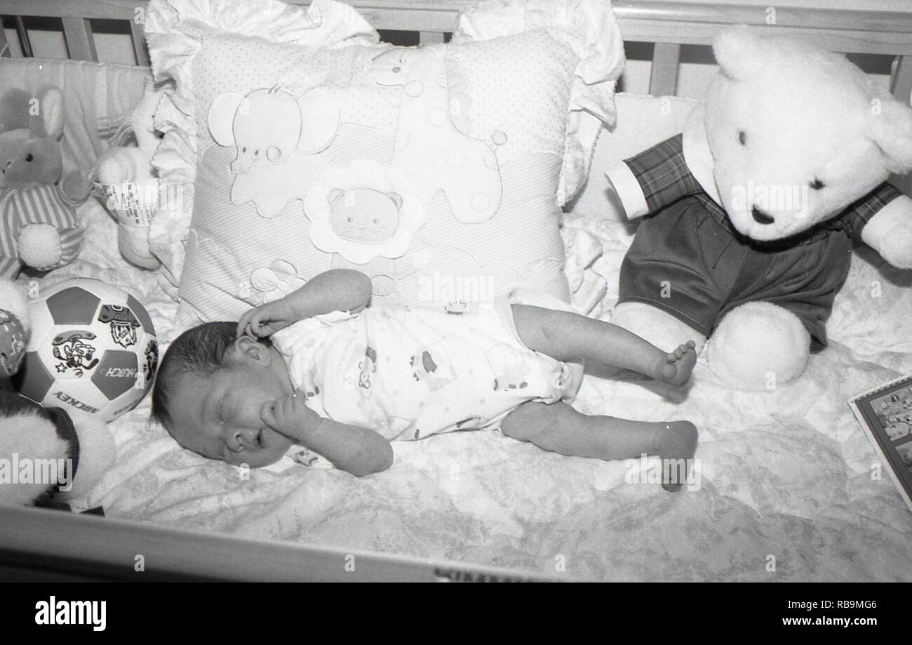 BABY IN CRIB Stock Photo Alamy