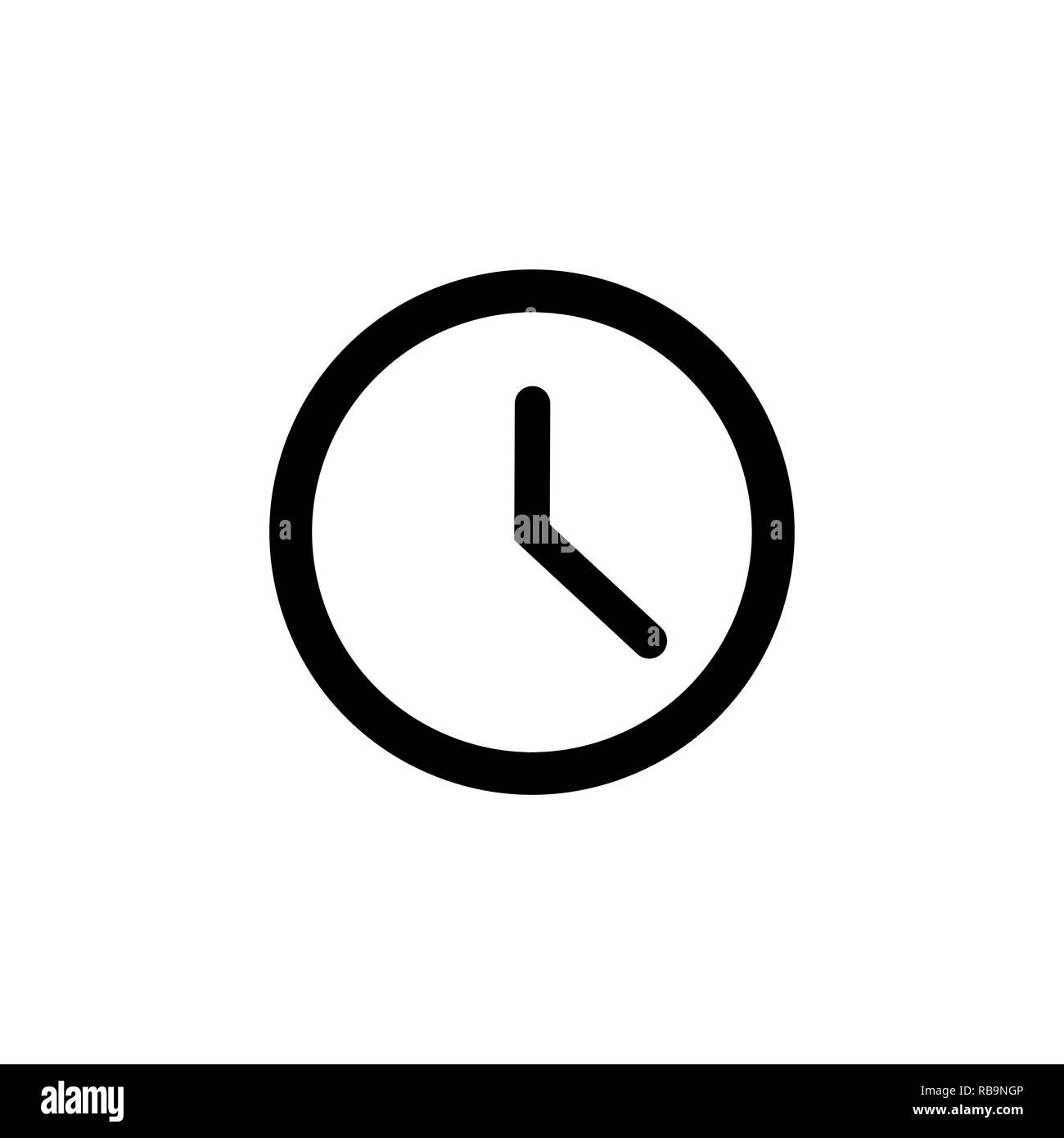 Clock line icon in flat style. Clock symbol. Stock Vector