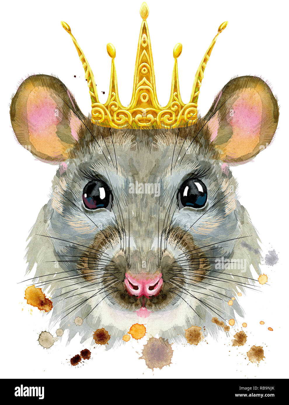 Rat King Wall Art Print // Cute Royal Lord of the Rats & Mice 