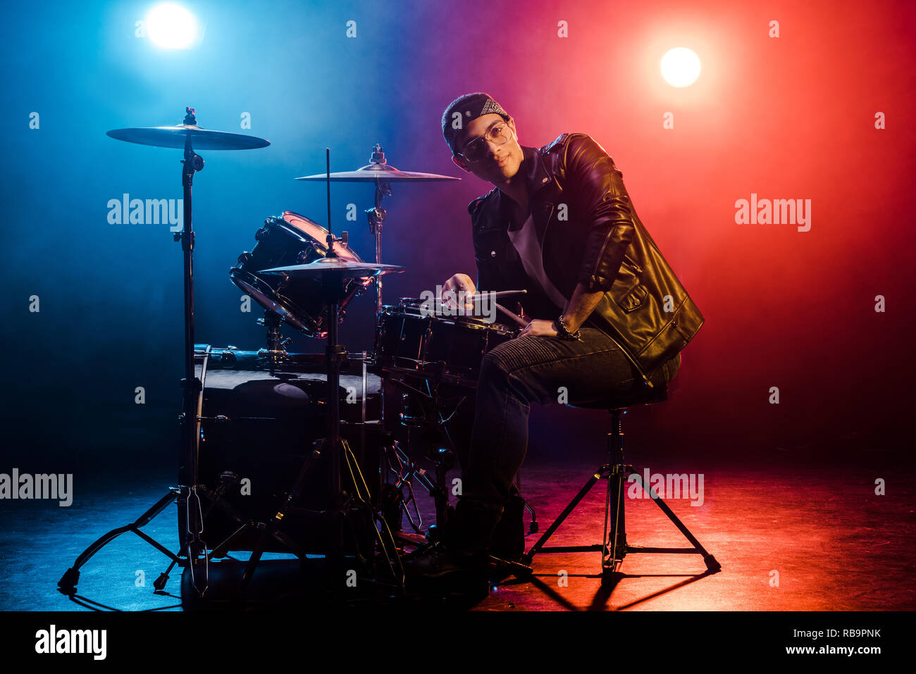 Behind drum set hi-res stock photography and images - Alamy