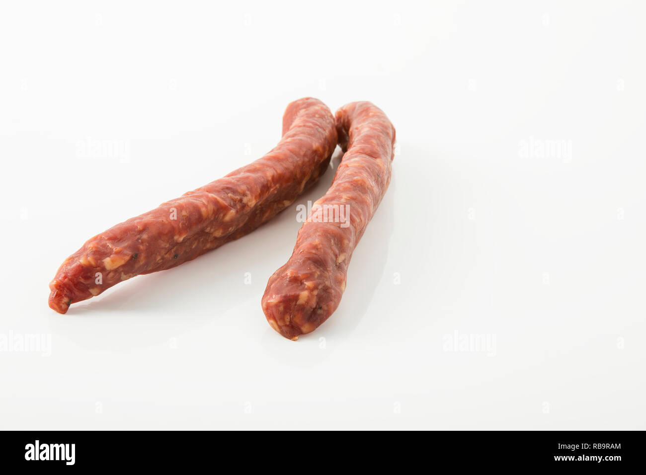 Südtiroler Hirschbeißer aus Schweine- und Hirschfleisch, luftgetrocknet Stock Photo