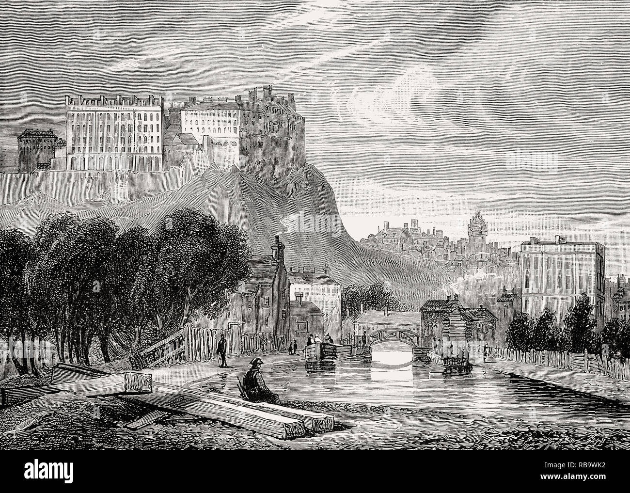 Port Hopetoun, Union Canal Basin, Edinburgh, Scotland, 19th century Stock Photo