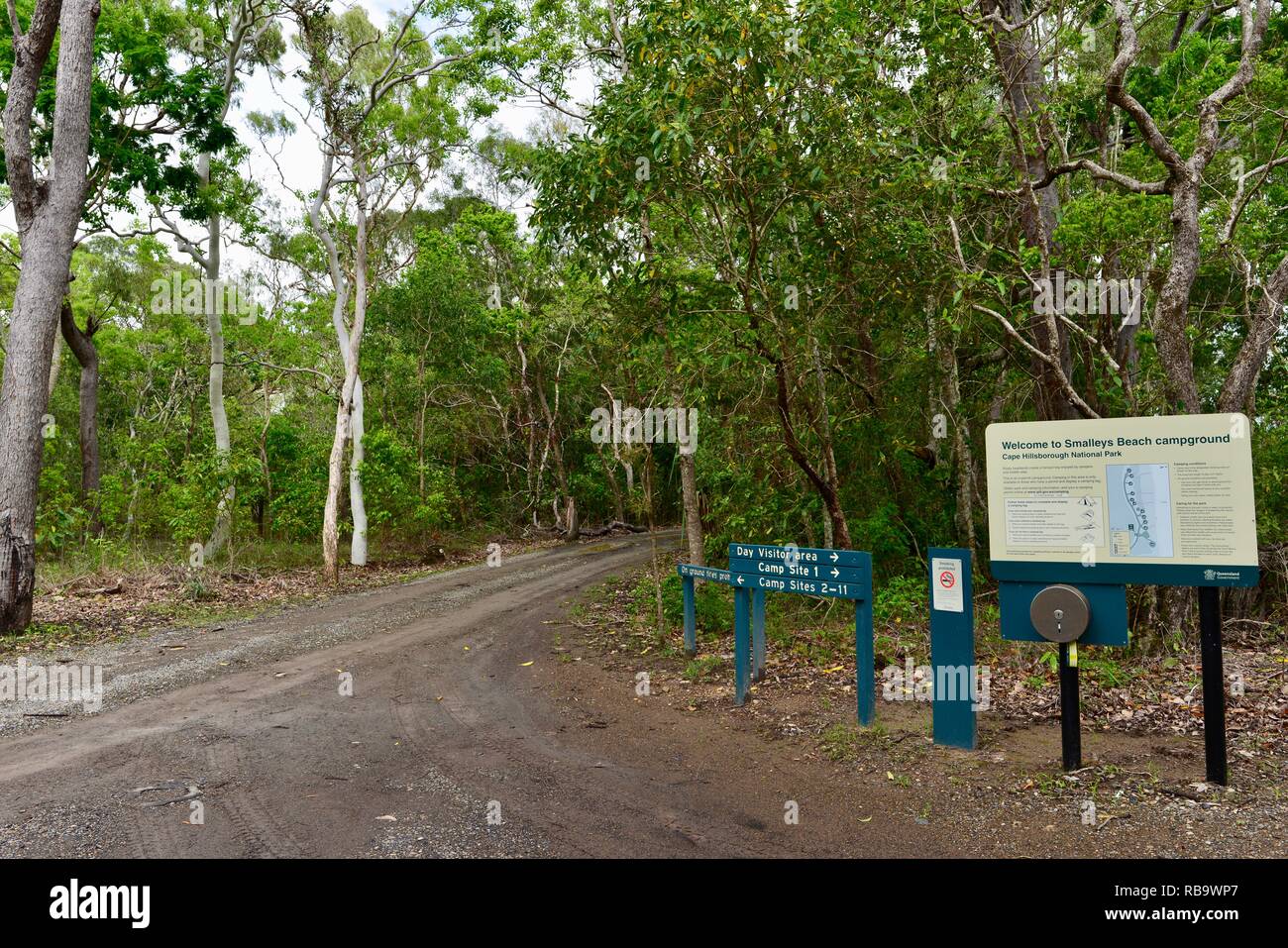 Scenes from the Smalleys Beach Camp Ground, Cape Hillsborough National Park, Qld, Australia Stock Photo