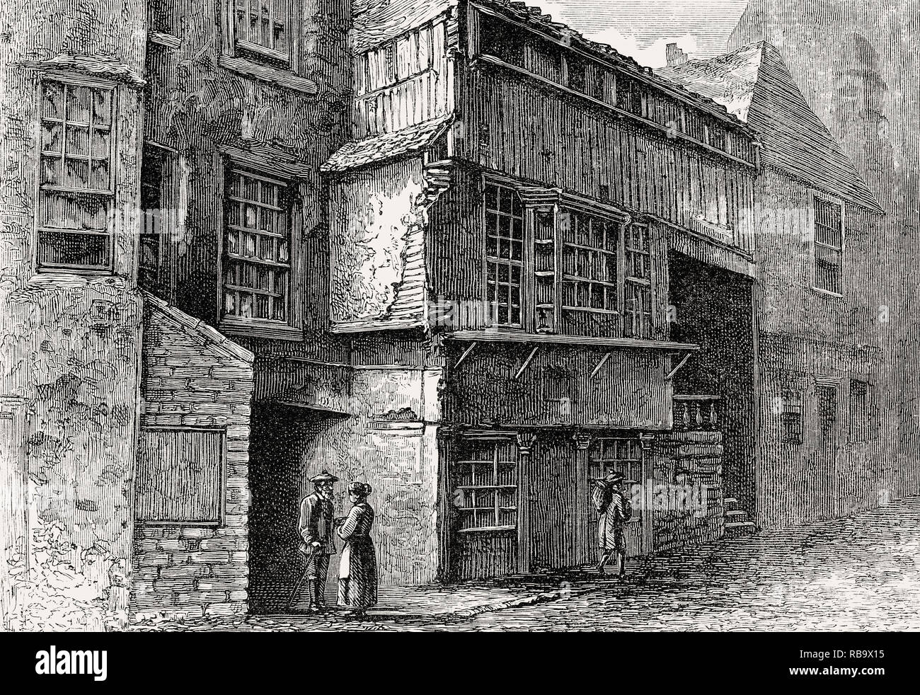 Symson the Printer's House, Cowgate, Edinburgh, Scotland, 18th century Stock Photo
