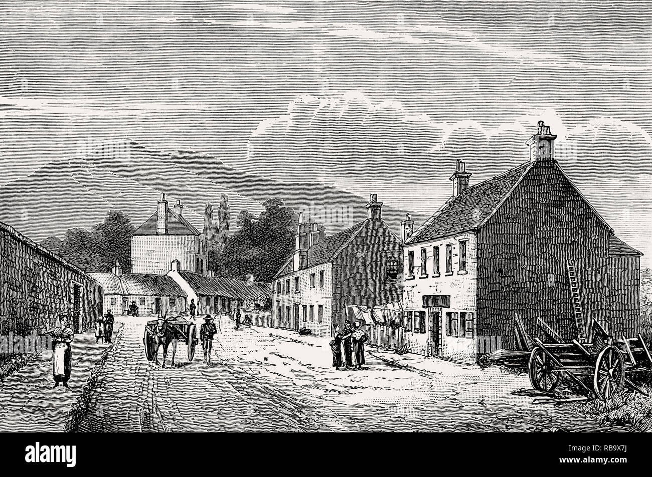 Bonnie Prince Charlie House, Duddingston Village, Edinburgh, Scotland, 19th century Stock Photo