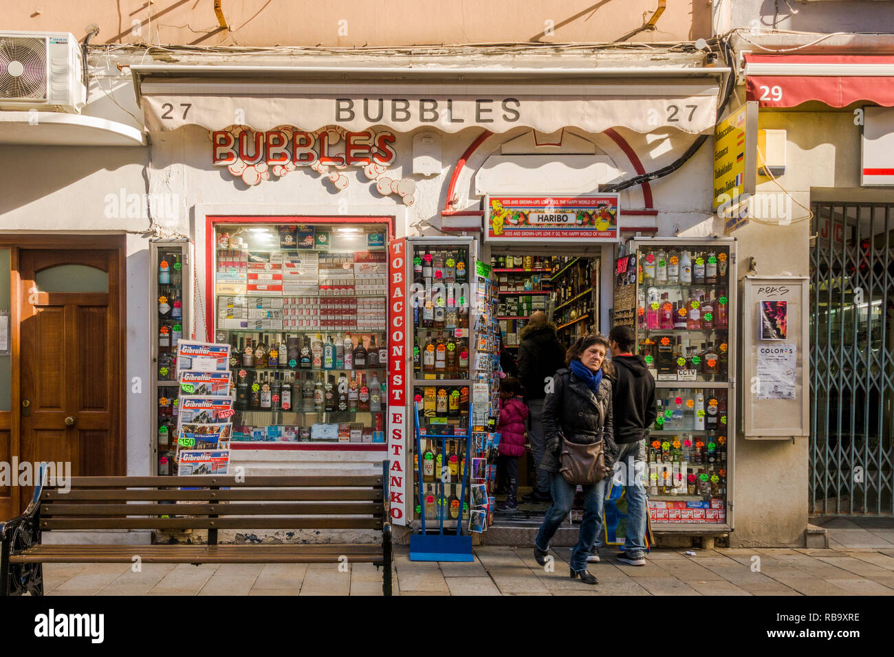 Duty free store in Bubbles, Gibraltar Stock Photo Alamy