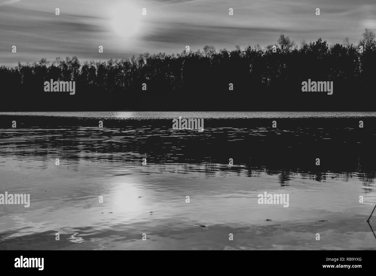 Beautiful lake Black and White Stock Photos & Images - Alamy